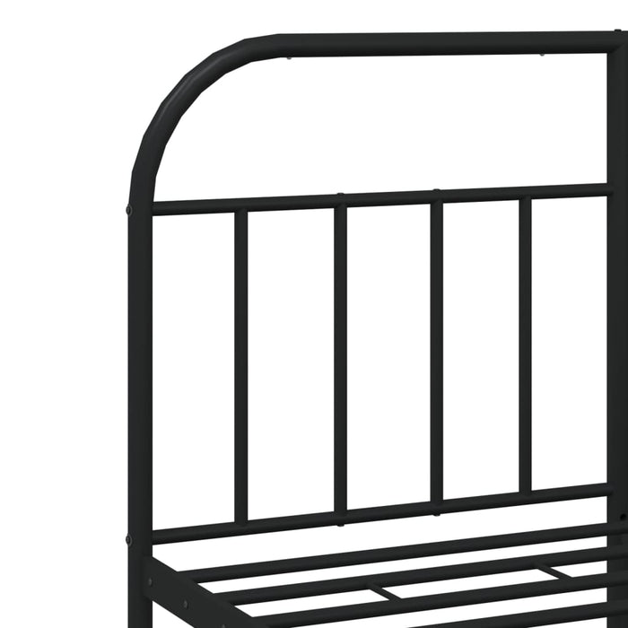 Cadru pat metalic cu tăblie de cap/picioare, negru, 140x190 cm - WALTI WALTI