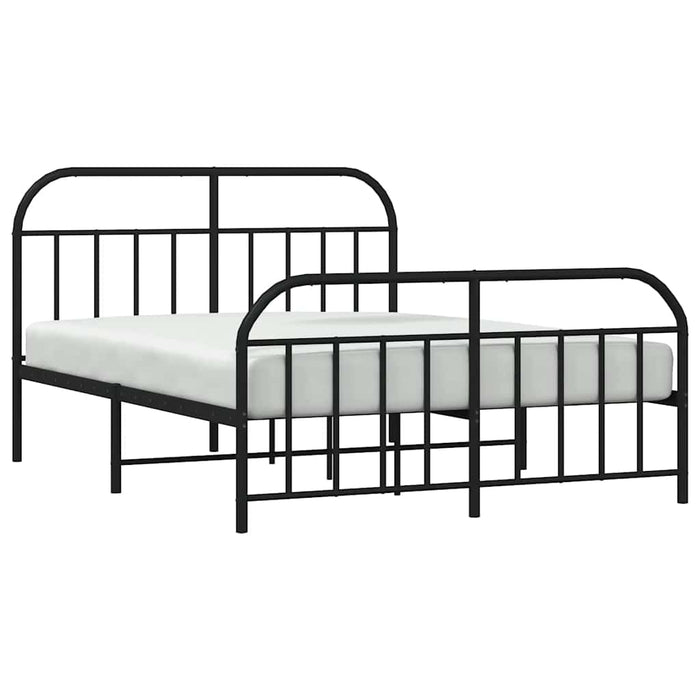 Cadru pat fără saltea, cu tăblie picioare negru 160x200cm metal WALTI