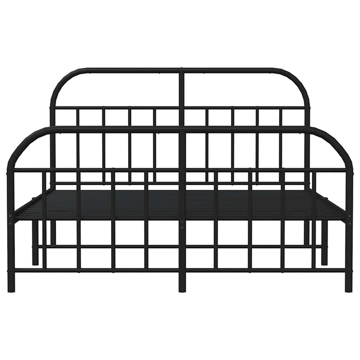 Cadru pat fără saltea, cu tăblie picioare negru 160x200cm metal WALTI