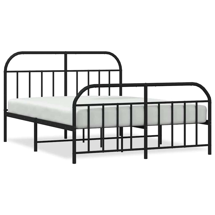 Cadru pat fără saltea, tăblie de picioare negru 180x200cm metal WALTI