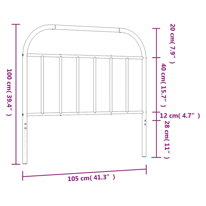 Tăblie de pat de schimb metalică, negru, 100 cm WALTI
