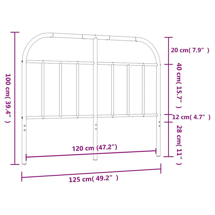 Tăblie de pat de schimb metalică, negru, 120 cm WALTI
