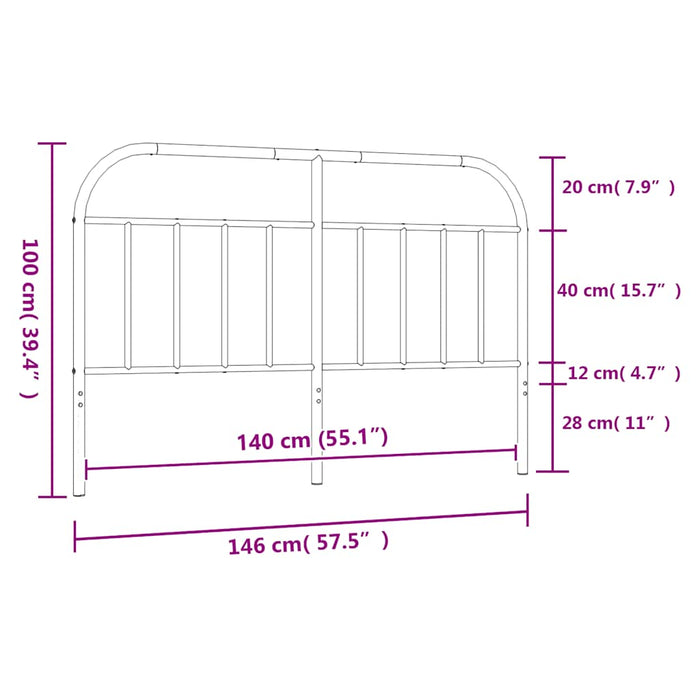 Tăblie de pat de schimb metalică, negru, 140 cm - WALTI WALTI