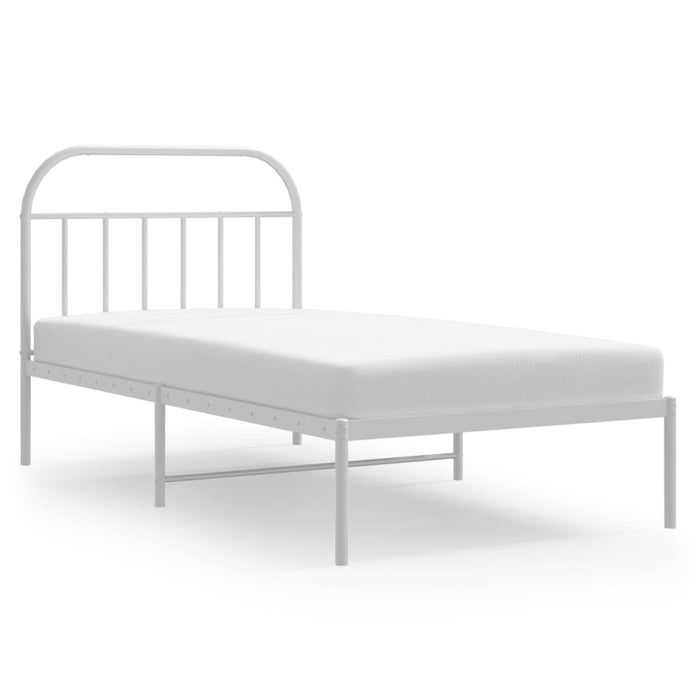 Cadru de pat din metal cu tăblie, alb, 107x203 cm WALTI