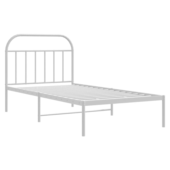 Cadru de pat din metal cu tăblie, alb, 107x203 cm WALTI