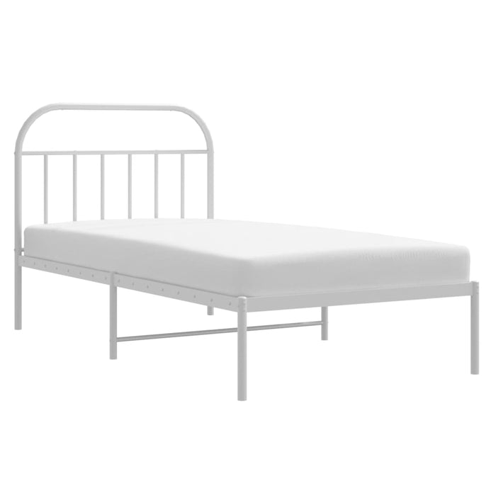 Cadru de pat din metal cu tăblie, alb, 107x203 cm WALTI