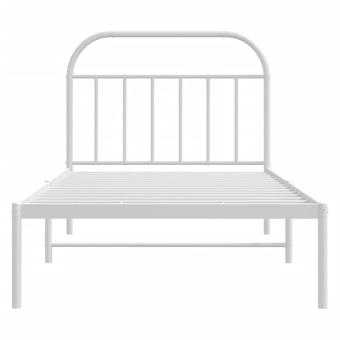 Cadru de pat din metal cu tăblie, alb, 107x203 cm WALTI