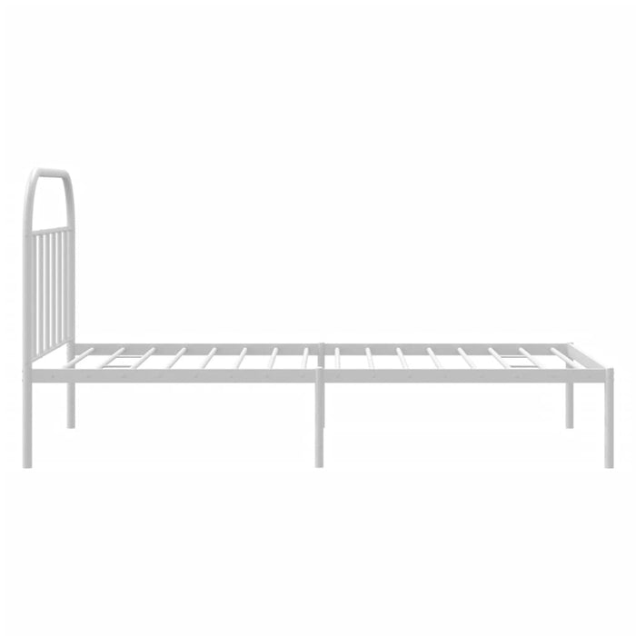 Cadru de pat din metal cu tăblie, alb, 107x203 cm WALTI