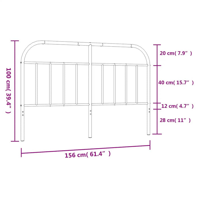 Tăblie de pat de schimb metalică, alb, 150 cm WALTI