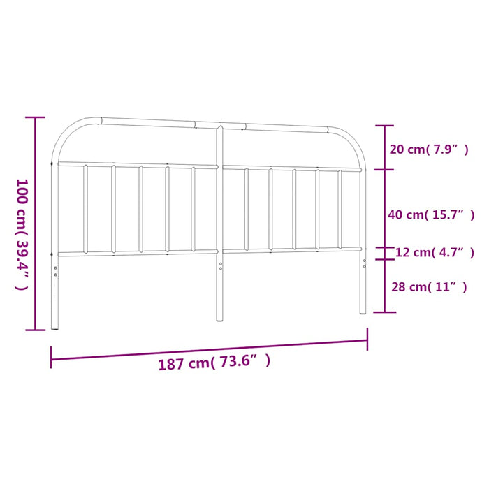 Tăblie de pat de schimb metalică, alb, 180 cm WALTI
