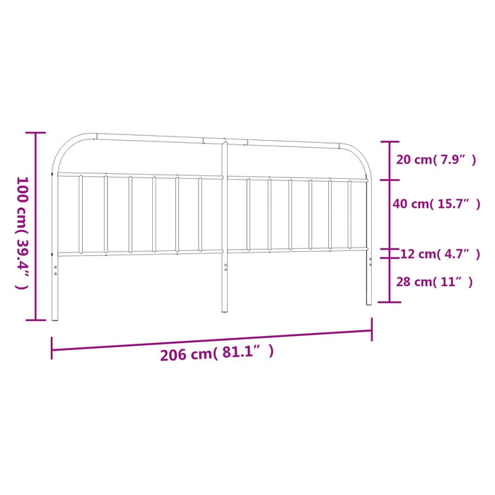Tăblie de pat de schimb metalică, alb, 200 cm WALTI