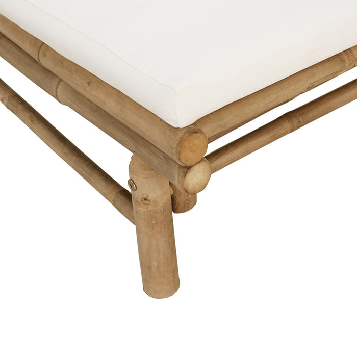 Set mobilier de grădină cu perne alb crem, 2 piese, bambus - WALTI WALTI