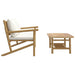 Set mobilier de grădină cu perne alb crem, 2 piese, bambus - WALTI WALTI
