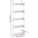 Organizator pentru ușă cu 5 rafturi 52x20x135 cm aluminiu - WALTI WALTI