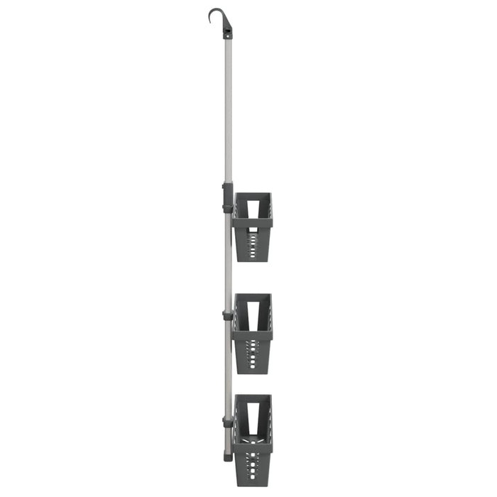 Raft suspendat pentru duș 30x15x(67-105) cm aluminiu - WALTI WALTI