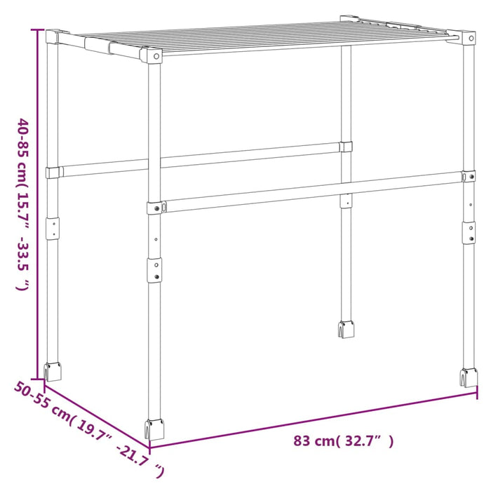 Uscător de rufe, 83x(50-55)x(40-85) cm, aluminiu - WALTI WALTI