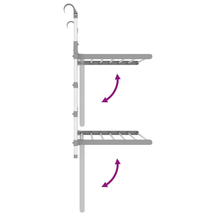 Suport de uscare pentru balcon, 54x25x42 cm, aluminiu - WALTI WALTI