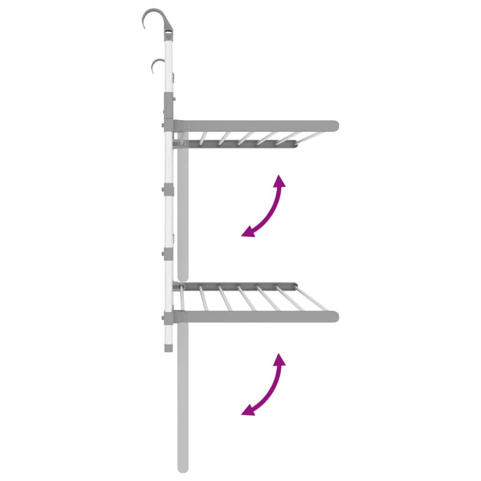 Suport de uscare pentru balcon 89x25x(60-95) cm aluminiu - WALTI WALTI