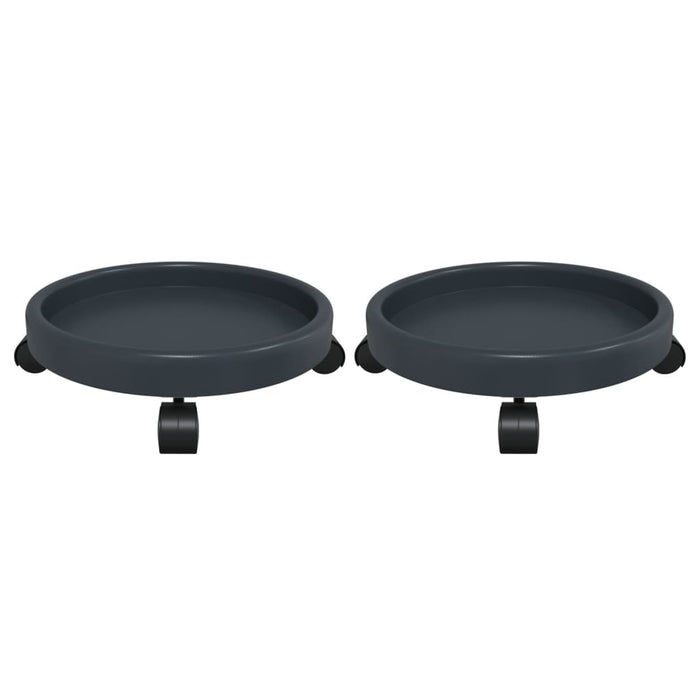 Cărucioare pentru plante cu roți 2 buc. gri diametru 34cm 35kg - WALTI WALTI