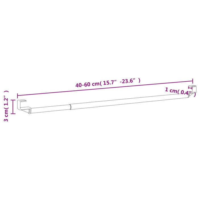 Șine pentru perdele 2 buc, alb și argintiu, 40-60 cm, aluminiu - WALTI WALTI