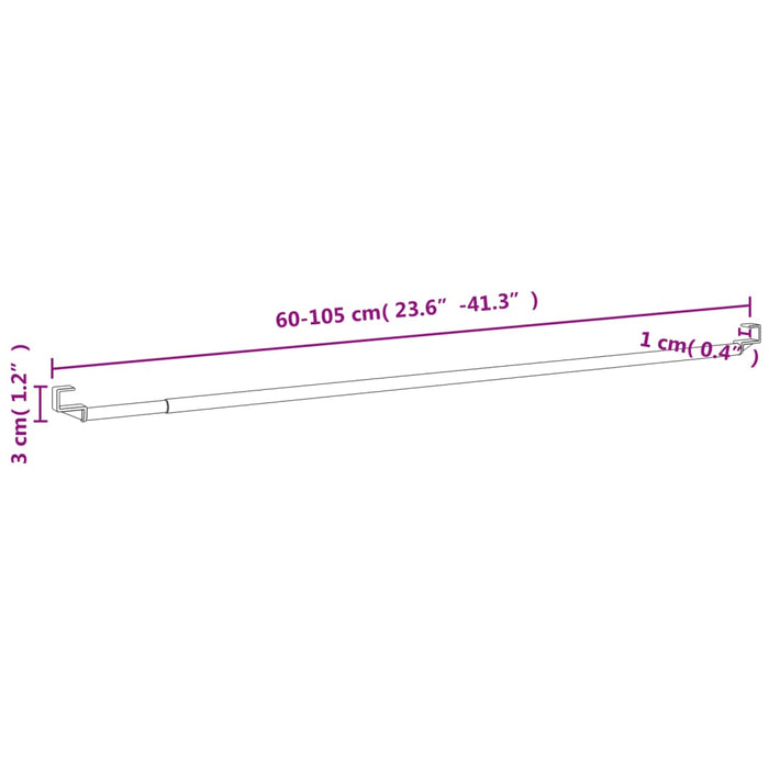 Șine pentru perdele 2 buc, alb și argintiu, 60-105 cm, aluminiu - WALTI WALTI