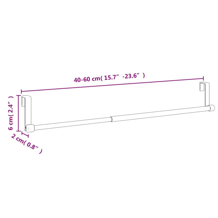 Șine pentru perdele 2 buc, alb și argintiu, 40-60 cm, aluminiu WALTI
