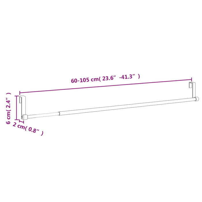 Șine pentru perdele 2 buc, alb și argintiu, 60-105 cm, aluminiu - WALTI WALTI