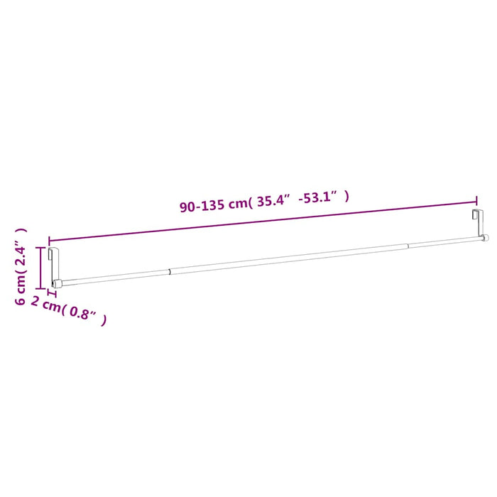 Șine pentru perdele 2 buc, alb și argintiu, 90-135 cm, aluminiu - WALTI WALTI