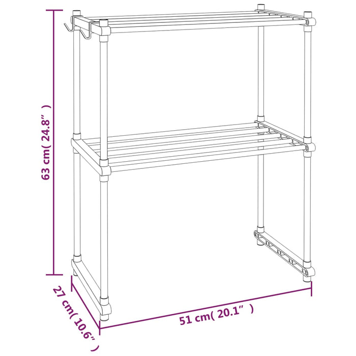 Raft pentru cuptor cu microunde, alb, 51x27x63 cm aluminiu - WALTI WALTI