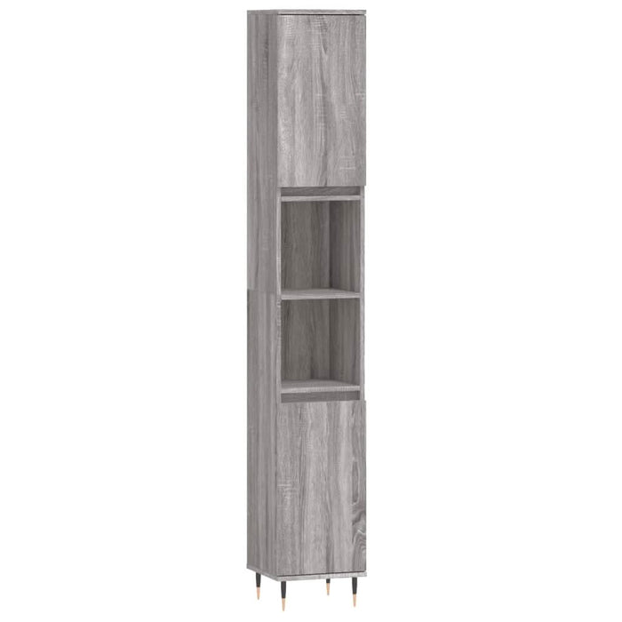 Set dulapuri de baie, 3 piese, gri sonoma, lemn prelucrat - WALTI WALTI