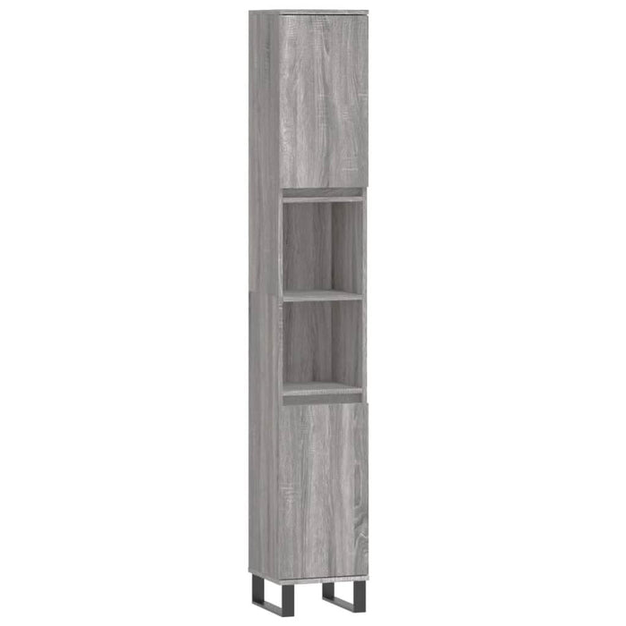 Set dulapuri de baie, 3 piese, gri sonoma, lemn prelucrat - WALTI WALTI
