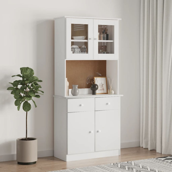 Dulap înalt ALTA, alb, 77x35x165 cm, lemn masiv de pin - WALTI WALTI