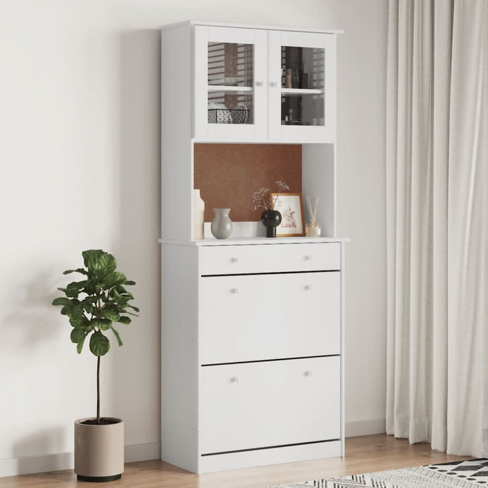 Dulap înalt ALTA, alb, 77x35x188 cm, lemn masiv de pin - WALTI WALTI
