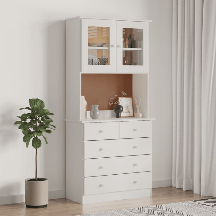 Dulap înalt ALTA, alb, 77x35x165 cm, lemn masiv de pin - WALTI WALTI