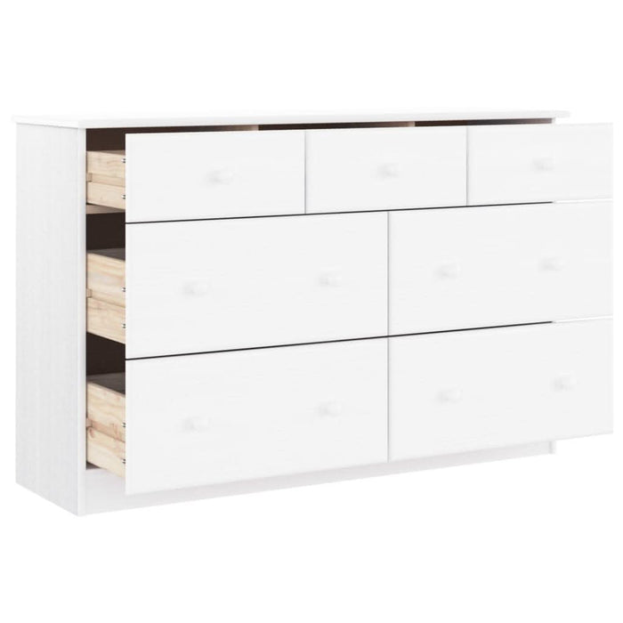 Comodă cu sertare ALTA, alb, 112x35x73 cm, lemn masiv de pin - WALTI WALTI