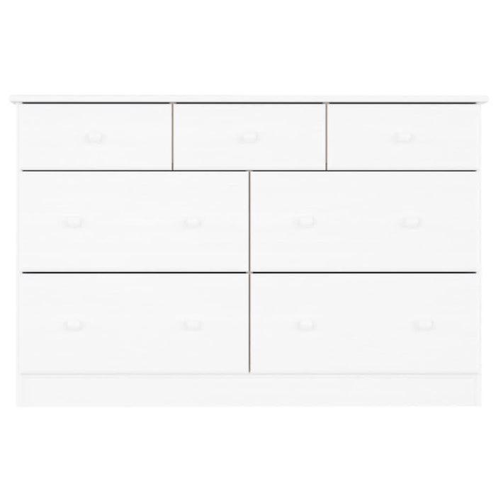 Comodă cu sertare ALTA, alb, 112x35x73 cm, lemn masiv de pin - WALTI WALTI