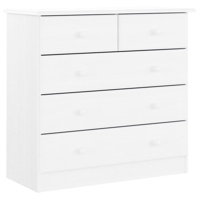 Comodă cu sertare ALTA, alb, 77x35x73 cm, lemn masiv de pin - WALTI WALTI