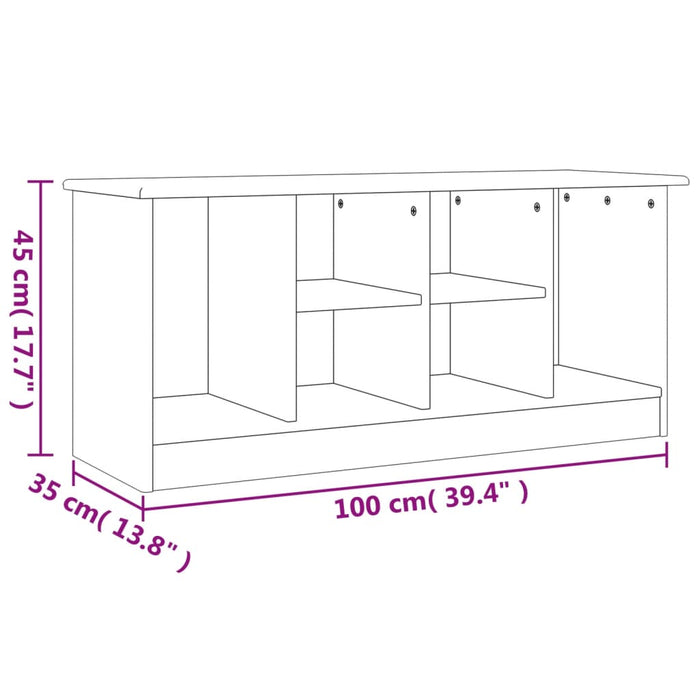 Banchetă pantofar „ALTA” 100x35x45 cm, lemn masiv de pin WALTI