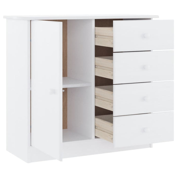 Dulap ALTA, alb, 77x35x73 cm, lemn masiv de pin WALTI