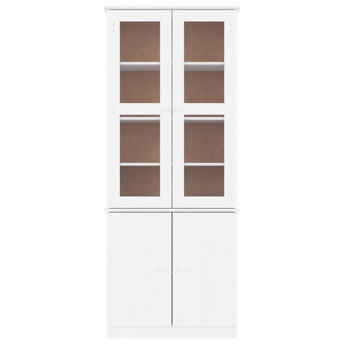 Vitrină din sticlă „ALTA”, alb, 77x35x186,5 cm, lemn masiv pin - WALTI WALTI