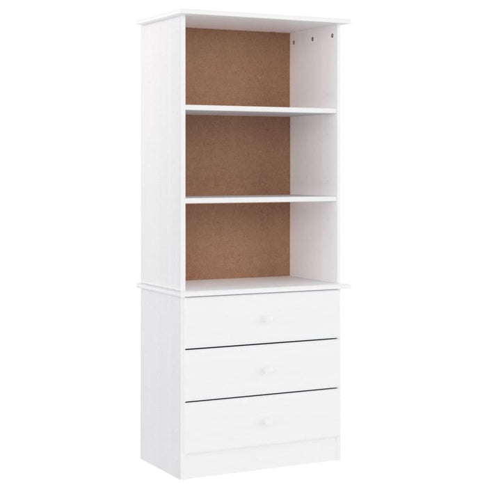 Bibliotecă cu sertare „ALTA”, alb, 60x35x142 cm, lemn masiv pin - WALTI WALTI