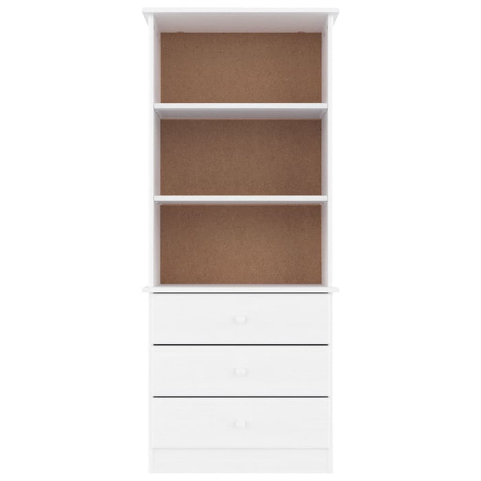 Bibliotecă cu sertare „ALTA”, alb, 60x35x142 cm, lemn masiv pin - WALTI WALTI