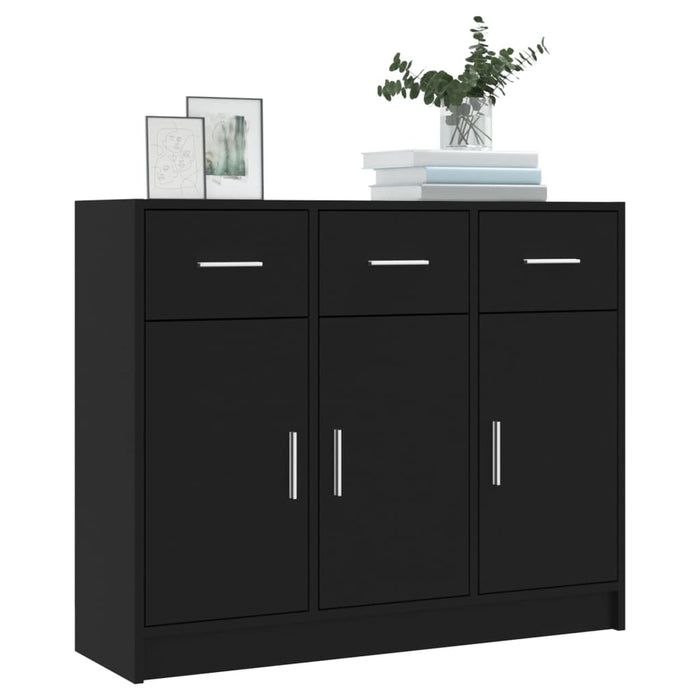 Servantă, negru, 91x28x75 cm, lemn prelucrat WALTI