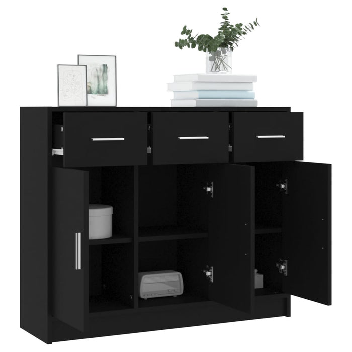Servantă, negru, 91x28x75 cm, lemn prelucrat WALTI