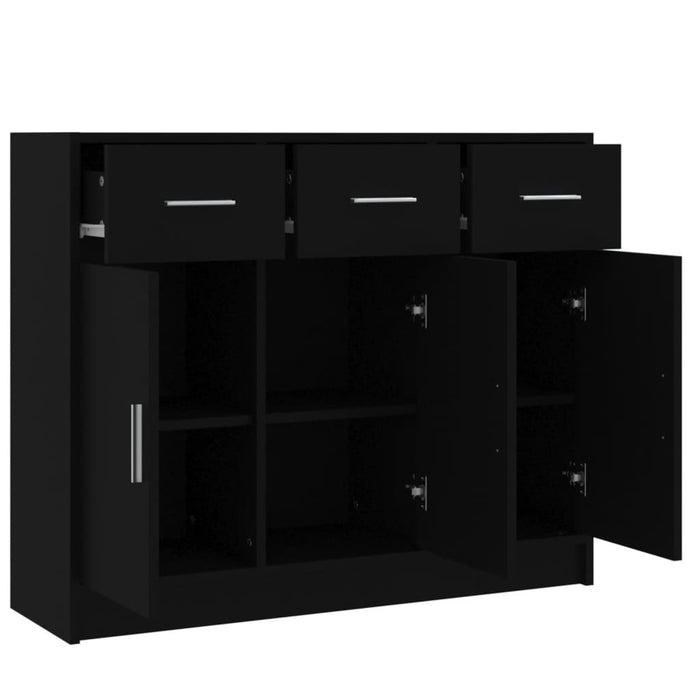 Servantă, negru, 91x28x75 cm, lemn prelucrat WALTI