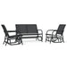 Set mobilier grădină planor, 3 piese, negru, textilenă și oțel - WALTI WALTI