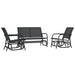 Set mobilier grădină planor, 3 piese, negru, textilenă și oțel - WALTI WALTI