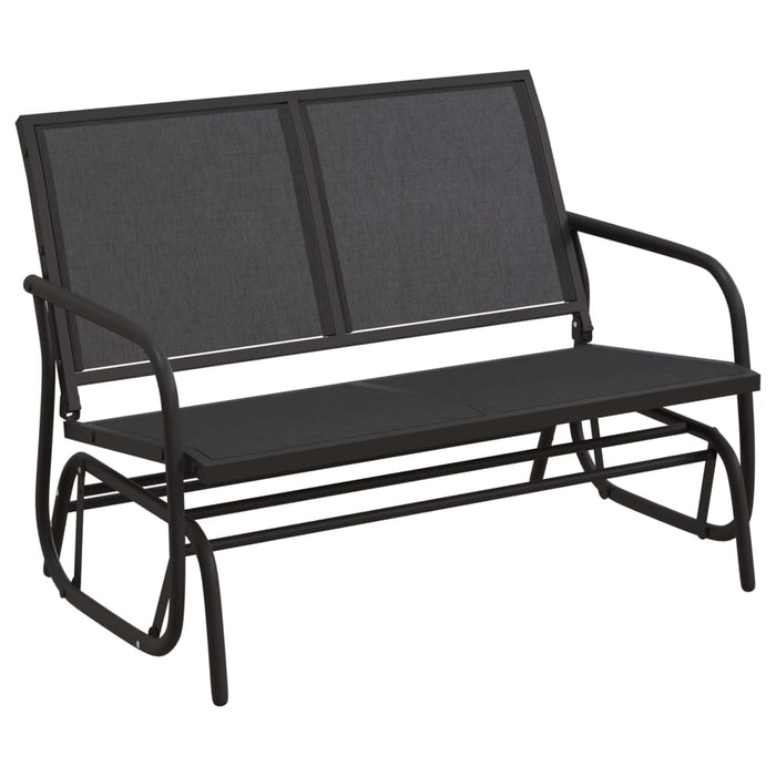 Set mobilier grădină planor, 3 piese, negru, textilenă și oțel - WALTI WALTI