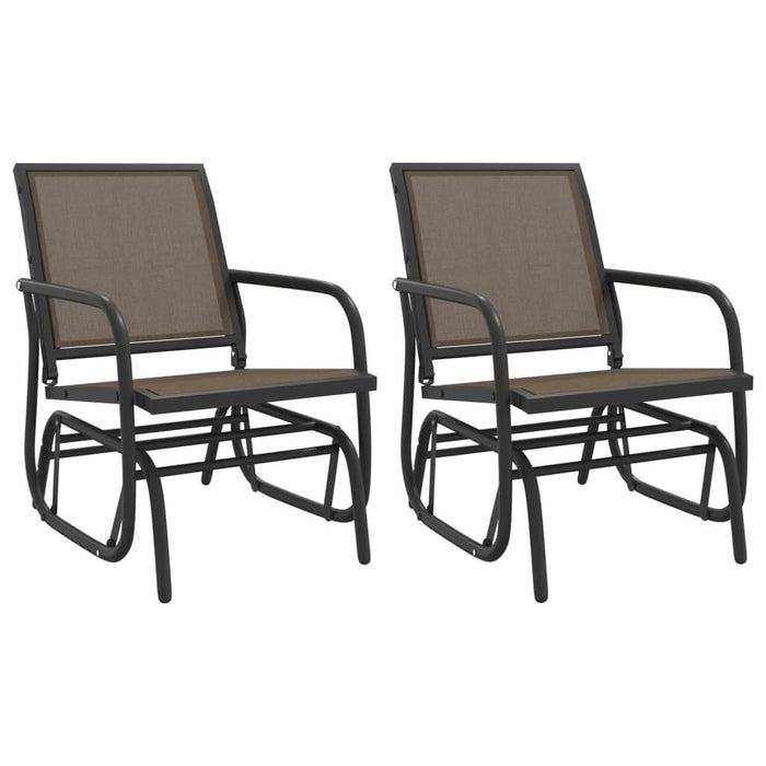 Set mobilier grădină planor, 3 piese, maro, textilenă și oțel WALTI