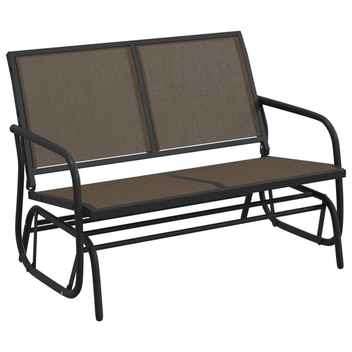 Set mobilier grădină planor, 3 piese, maro, textilenă și oțel WALTI